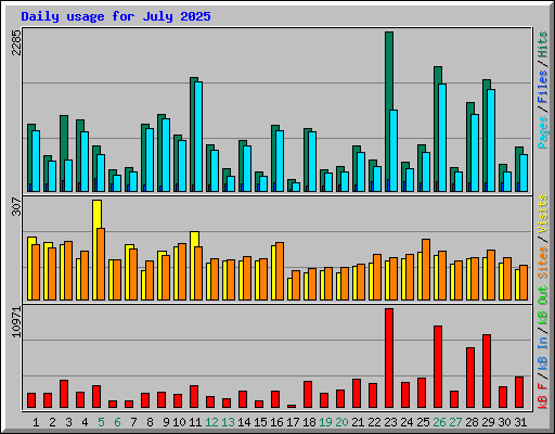 Daily usage for July 2025